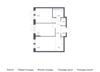 Двухкомнатная квартира на продажу, 53.1 м2, Балашиха, жилой комплекс Квартал Авиаторов, к8