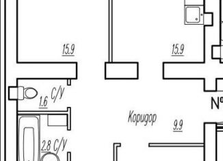 Продам трехкомнатную квартиру, 75.7 м2, поселок городского типа Стройкерамика