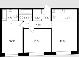 Продам 3-комнатную квартиру, 78.2 м2, Москва, ЖК Форивер, жилой комплекс Форивер, 3