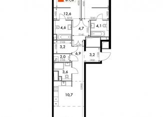 Продается трехкомнатная квартира, 81 м2, Москва, жилой комплекс Сидней Сити, к5/1, станция Хорошёво