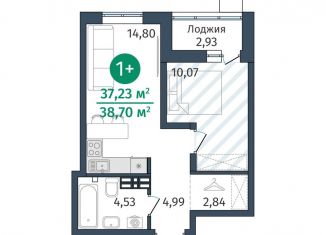 Продается 1-ком. квартира, 37.2 м2, деревня Дударева