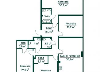 Пятикомнатная квартира на продажу, 160.9 м2, Самара
