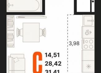 Продается 1-комнатная квартира, 31.4 м2, Екатеринбург, ЖК Парк Каменные Палатки, улица Владимира Высоцкого, 7/1