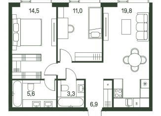 Продам двухкомнатную квартиру, 61.1 м2, Москва, станция Стрешнево, 4-й Красногорский проезд