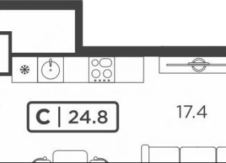 Продажа квартиры студии, 24.4 м2, Тюмень, ЖК Горизонт