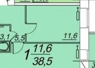 Продам однокомнатную квартиру, 40.4 м2, Вологда, микрорайон Южный