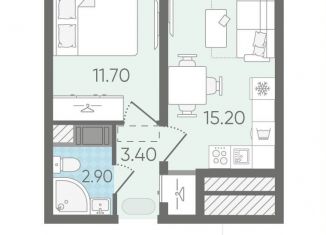 Продам 1-комнатную квартиру, 33.4 м2, Санкт-Петербург, ЖК Октябрьская набережная