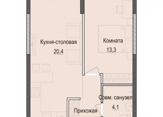 Продаю 1-комнатную квартиру, 42.6 м2, Татарстан