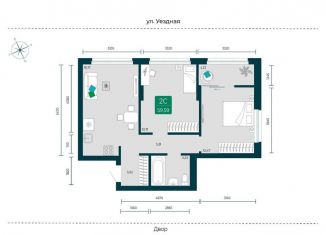 Продажа 2-ком. квартиры, 59.6 м2, Тюменская область