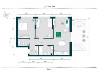 Продажа 2-комнатной квартиры, 84.4 м2, Тюменская область