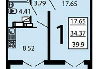 Продам 1-ком. квартиру, 39 м2, Воронеж, улица Маршала Одинцова, 25Бпоз28, ЖК Лазурный