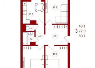 Продается 3-комнатная квартира, 81 м2, Воронеж, ЖК Современник, улица Полковника Богомолова, 4