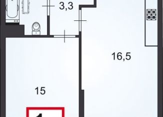 Продам однокомнатную квартиру, 39 м2, Анапа, ЖК Чёрное море, Анапское шоссе, 32к6