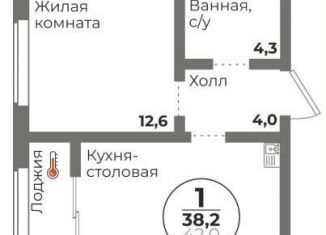 Продается 1-ком. квартира, 38.2 м2, Челябинск, Комсомольский проспект, 145, ЖК Ньютон