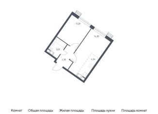 Продается 1-комнатная квартира, 38.3 м2, поселение Мосрентген, жилой комплекс Квартал Румянцево, к2