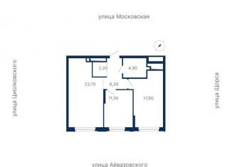 Продам 2-комнатную квартиру, 66.2 м2, Екатеринбург, Ленинский район, улица Айвазовского, 52