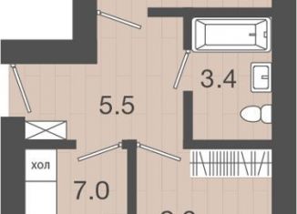 Продам 2-комнатную квартиру, 41.3 м2, Калининградская область