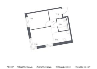 Продается 1-комнатная квартира, 39.3 м2, Москва