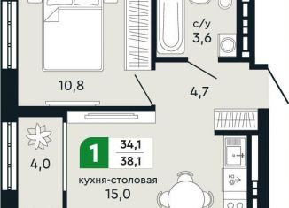 Продажа 1-ком. квартиры, 38.1 м2, Верхняя Пышма, улица Бажова, 30А