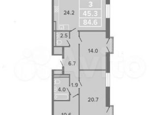 Продажа двухкомнатной квартиры, 58 м2, Санкт-Петербург, ЖК Я – Романтик, бульвар Александра Грина, 3