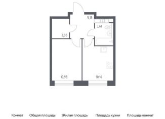 Продам однокомнатную квартиру, 32.9 м2, Москва, жилой комплекс Цветочные Поляны, к9