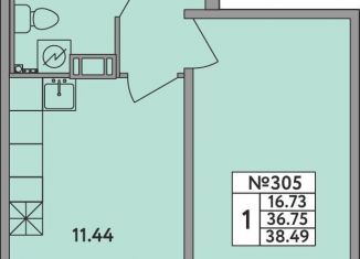 Продажа однокомнатной квартиры, 36.8 м2, деревня Новое Девяткино, деревня Новое Девяткино, 115, ЖК Удача