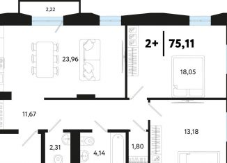 Продажа 2-комнатной квартиры, 75.1 м2, Тюменская область