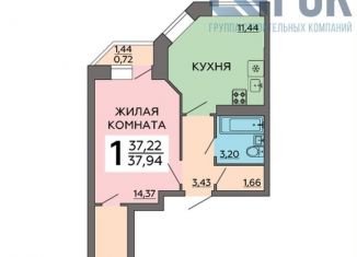 Продается однокомнатная квартира, 37.9 м2, Воронеж, Левобережный район