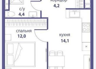 Продажа однокомнатной квартиры, 34.7 м2, Москва, станция Москва-Товарная