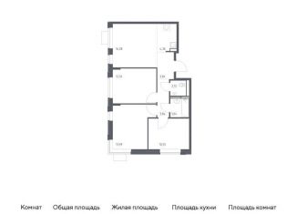 Продается 4-комнатная квартира, 70.8 м2, Московская область, жилой комплекс Прибрежный Парк, 7.2