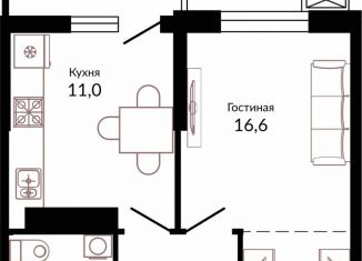 Продается однокомнатная квартира, 37.6 м2, Краснодар, шоссе Ближний Западный Обход, 2к3, ЖК Отражение