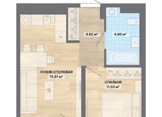 Продажа 1-комнатной квартиры, 39.4 м2, Екатеринбург, ЖК Нова парк