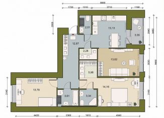 Продам 3-ком. квартиру, 86.9 м2, городской посёлок Новоселье, Невская улица, 9, ЖК Уютный