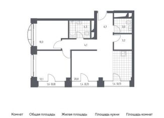 2-комнатная квартира на продажу, 66.4 м2, Москва, жилой комплекс Новоданиловская 8, к2