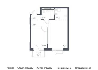 Продается однокомнатная квартира, 41.1 м2, поселение Кокошкино, жилой комплекс Новое Внуково, к17