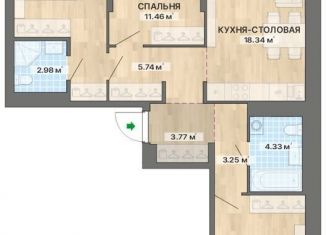 3-комнатная квартира на продажу, 82.9 м2, Екатеринбург, ЖК Северное Сияние, улица Уральских Рабочих