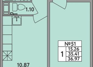 1-комнатная квартира на продажу, 35.4 м2, деревня Новое Девяткино, деревня Новое Девяткино, 115, ЖК Удача