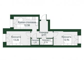 Продам 2-ком. квартиру, 53.8 м2, Екатеринбург