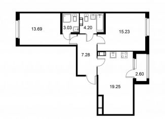 Продается 2-комнатная квартира, 64 м2, Колпино