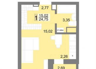 Квартира на продажу студия, 25.5 м2, Екатеринбург, Балаклавский тупик, 2В, метро Машиностроителей