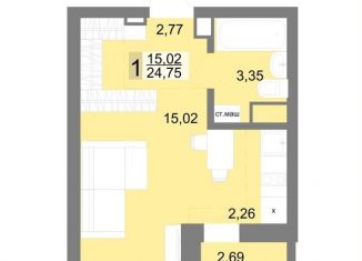 Квартира на продажу студия, 25.5 м2, Екатеринбург, Балаклавский тупик, 2В