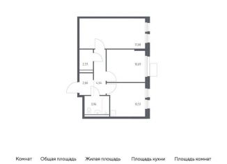 Продажа 2-комнатной квартиры, 51.9 м2, Московская область, квартал Ивакино, 2к1