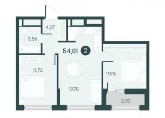 Продам двухкомнатную квартиру, 54 м2, Курганская область