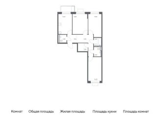 Продается трехкомнатная квартира, 78.2 м2, Московская область, жилой комплекс Прибрежный Парк, 10.2