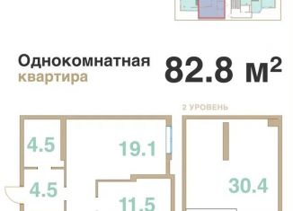 Однокомнатная квартира на продажу, 82.8 м2, Краснодарский край, Шоссейная улица, 27