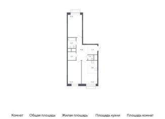 2-комнатная квартира на продажу, 70.1 м2, Балашиха, жилой квартал Новоград Павлино, к6