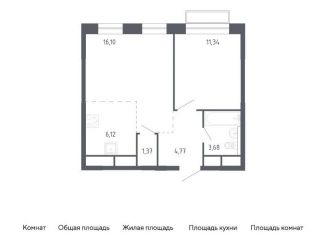 Продается 1-комнатная квартира, 43.4 м2, Балашиха, жилой квартал Новоград Павлино, к6