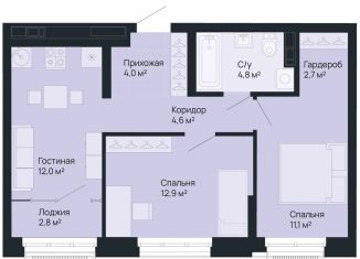 Продажа 2-ком. квартиры, 53.5 м2, Нижегородская область