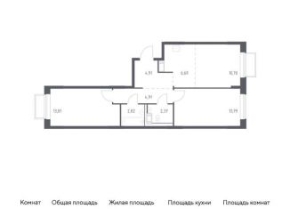 Продам 2-комнатную квартиру, 60 м2, Московская область, жилой комплекс Томилино Парк, к6.2