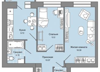 Продам двухкомнатную квартиру, 58 м2, Ульяновск, жилой комплекс Центрополис, 4, ЖК Центрополис